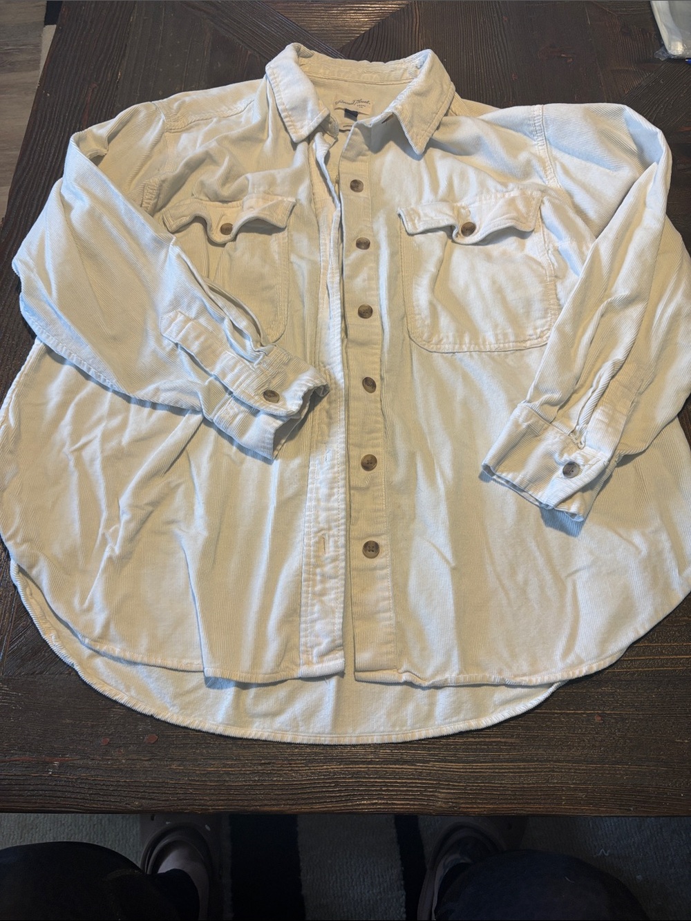 Universal Thread Cream Button-Up Oversized Shirt